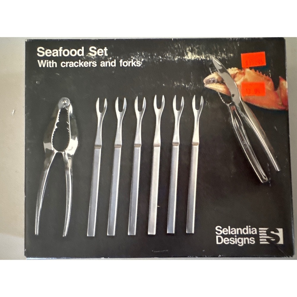 Selandia Designs 8 Piece Seafood Set Crackers Forks 562-A Betty Crocker Cookbook